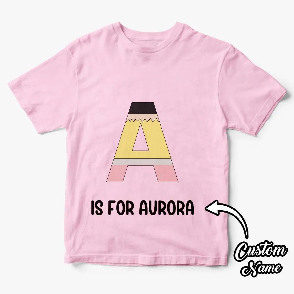 Personalized Back to School Pencil T-shirt First Day of School Shirt Gift for Kids