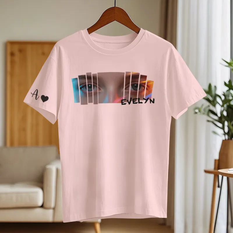 Custom Eyes Shirt Girlfriend Eyes Tee Personalized Photo and Name
