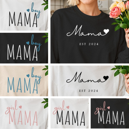 Custom Boy Mama Sweatshirt with Kid Name, Personalized Mom Of Boys Hoodie