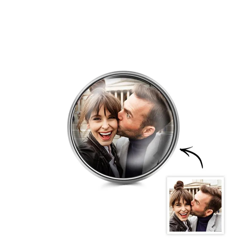 Custom Photo Lapel Pin Vintage Circle Brooch Gift For Man