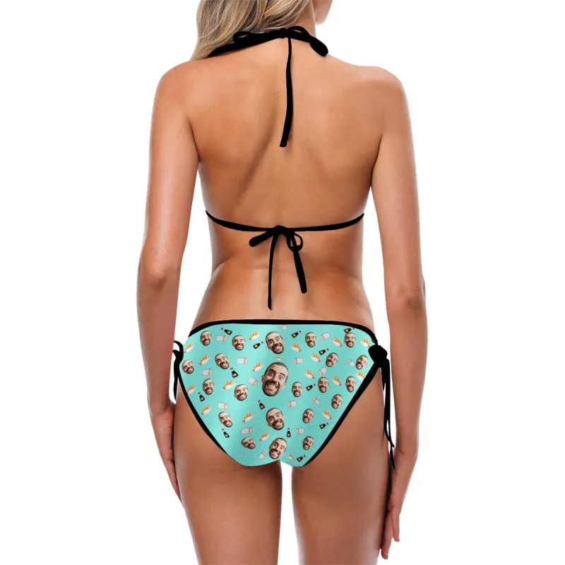 Custom Women Face Photo Bikini Sexy Suit - Sushi