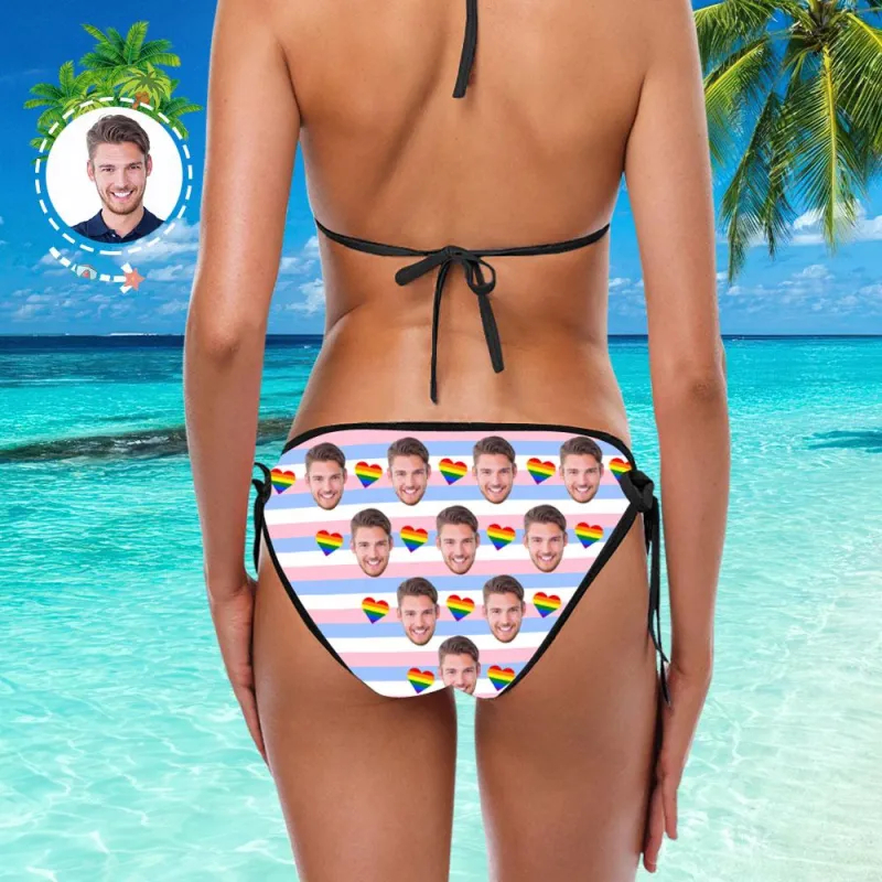 Custom Face Bikini Women's Photo Sexy Swimsuit Women's Gifts with Boyfriend Face