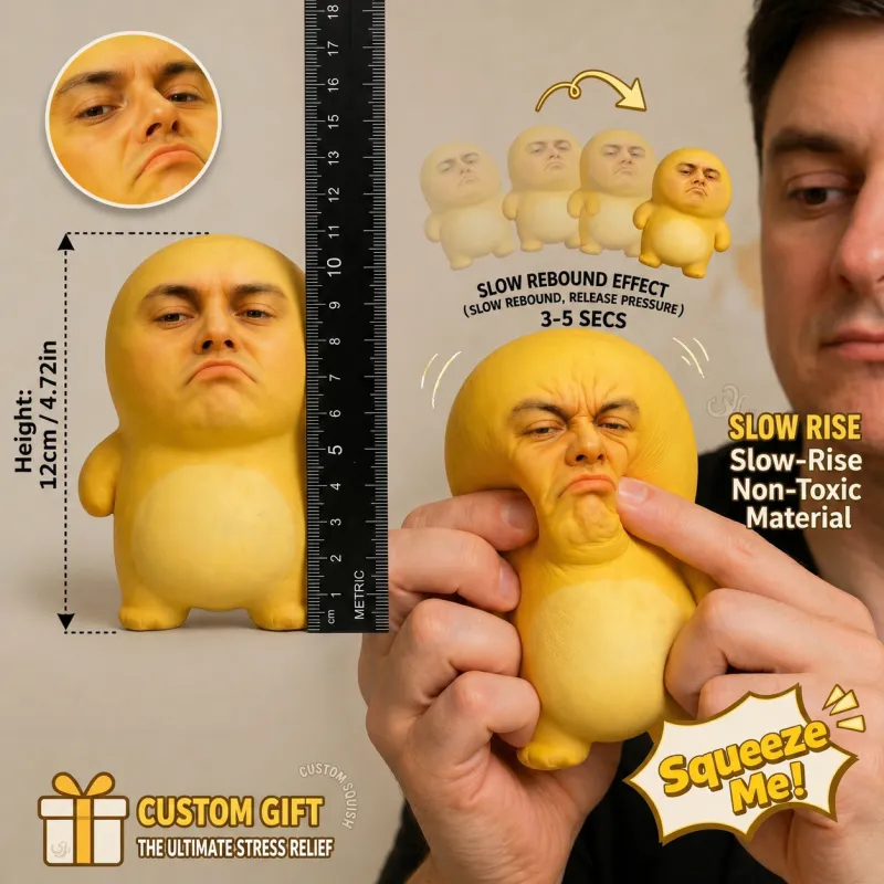 Custom Face Slow-Rebound Squishy Stress Relief Doll Personalized Stress Relief Squeeze Toy Funny Anxiety Relief Gift