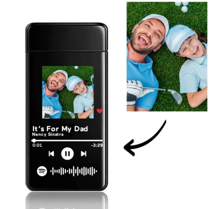 Custom Gift For Dad Custom Spotify Code Lighter Engraved Music Song Photo Lighter