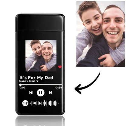 Custom Gift For Dad Custom Spotify Code Lighter Engraved Music Song Photo Lighter