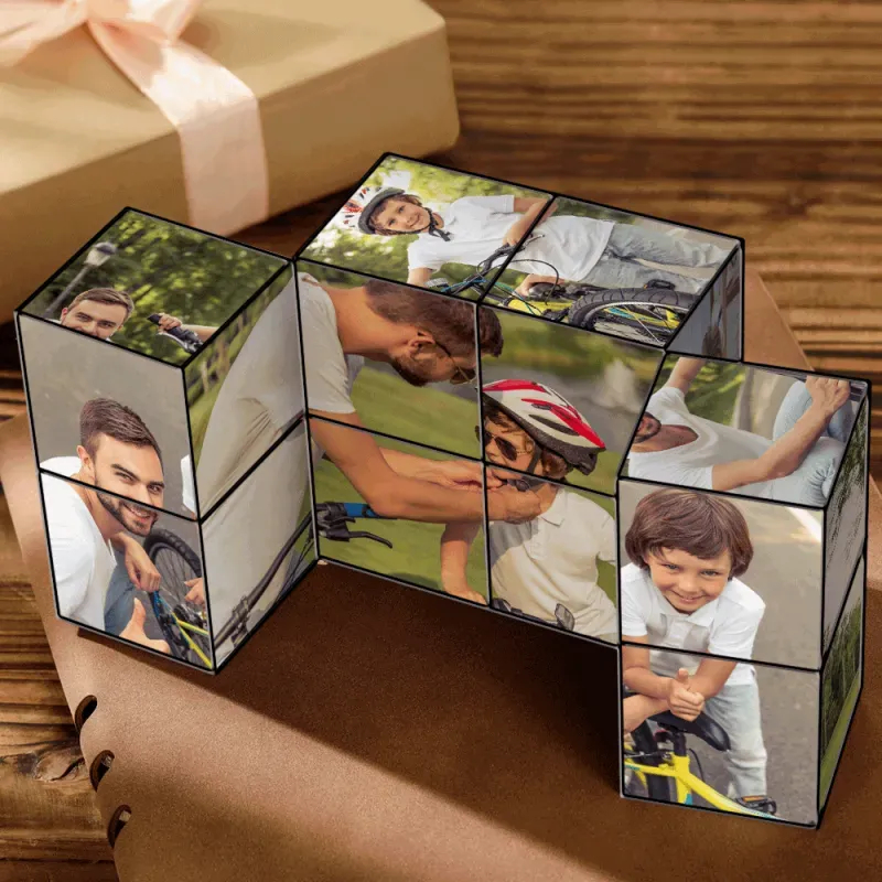 Personalized Folding Picture Photo Frame Rubic's Cube | Father's Day Gifts