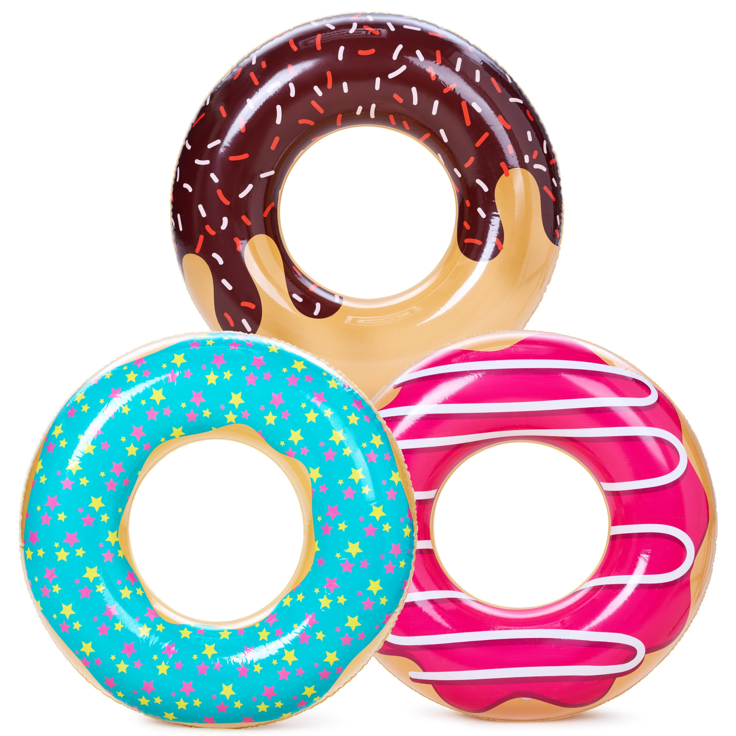 3 Pack Pool Floats, Pool Tube for Kids Swim Rings Inflatable Tubes, Unicorn Sea Animal Tubes Floatie Ring Water Toys for Swimming, Summer Beach Party