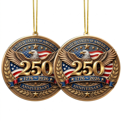 250 Anniversary USA Ornament, 2D Acrylic America 250 Merchandise, Fourth of July Decorations, Patriotic Decor, USA 250th Anniversary 4th of July Gifts, America 250th Birthday Gifts - Eagle 250