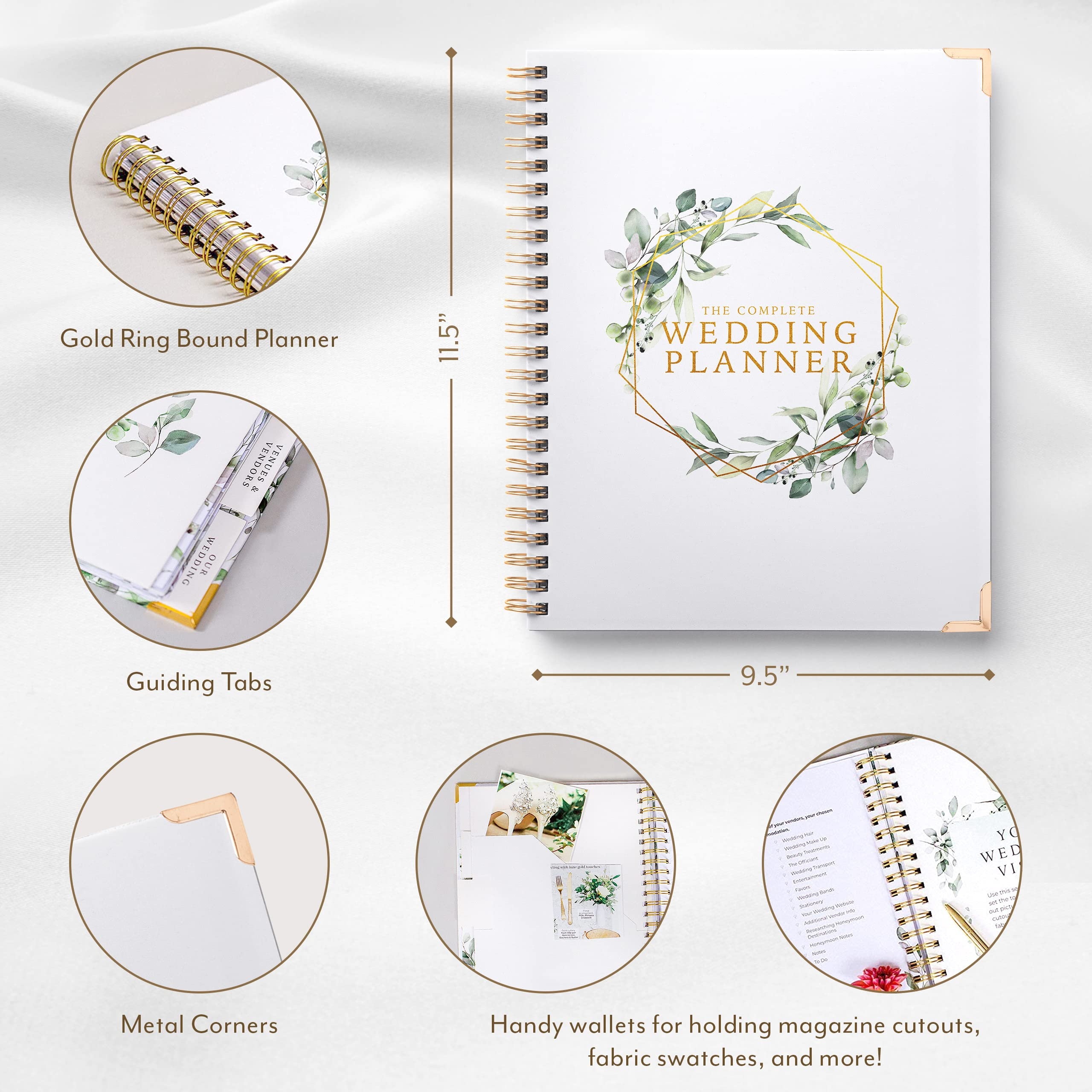 Wedding Planner Book and Organizer - Wedding Planner Book - Bridal Planning Binder with Countdown Calendar - Bride Gifts