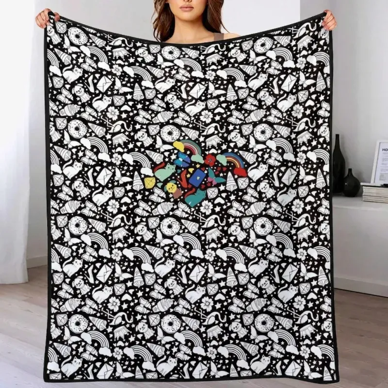 Coloring Blanket with Washable Markers DIY Coloring Blanket Washable Coloring Throw, Family Activity Gift, Stress Relief Craft for Adults and Kids