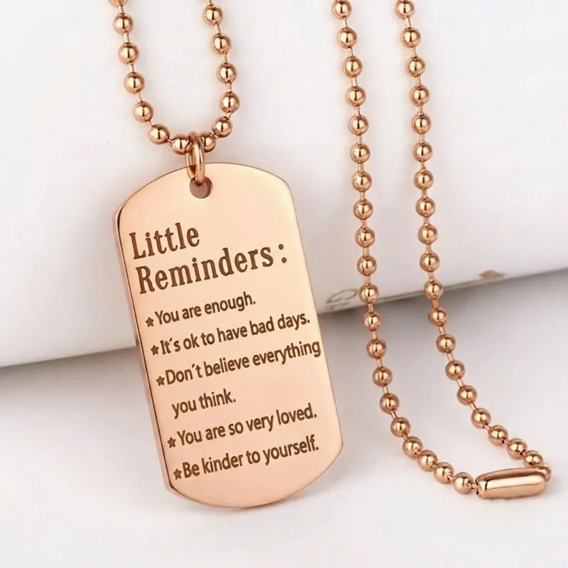 Inspirational Little Reminders Keychain Standard Inspirational Little Reminders Keychain Stainless Steel Dog Tag Gifts for Friends