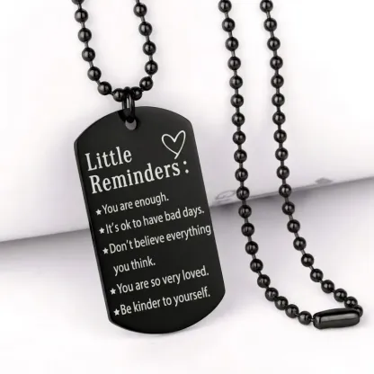 Inspirational Little Reminders Keychain Standard Inspirational Little Reminders Keychain Stainless Steel Dog Tag Gifts for Friends