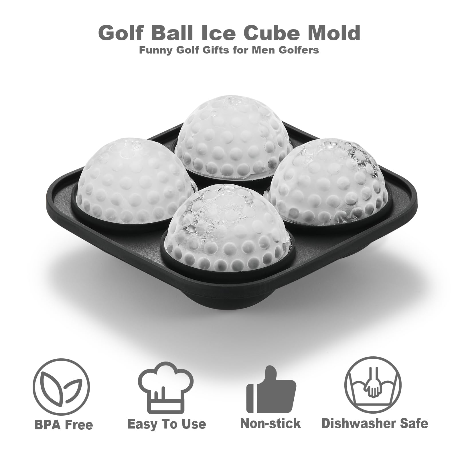 Silicone Soccer Ball Ice Cube Mold Fun Shapes, Novelty Soccer Gifts, 2.2" Large Craft Round Sphere Ice Ball Molds For Game Day, Whiskey, Cocktails, Bourbon