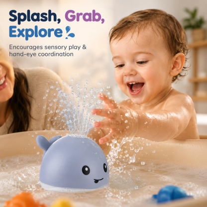 Bath Toys for Kids, Baby Bath Toys, Pool Water Toys for Toddlers, Babies Boy Girl Gifts, Light Up Whale Bath Toy Sprinkler, Birthday Bathtub Fountain Toy