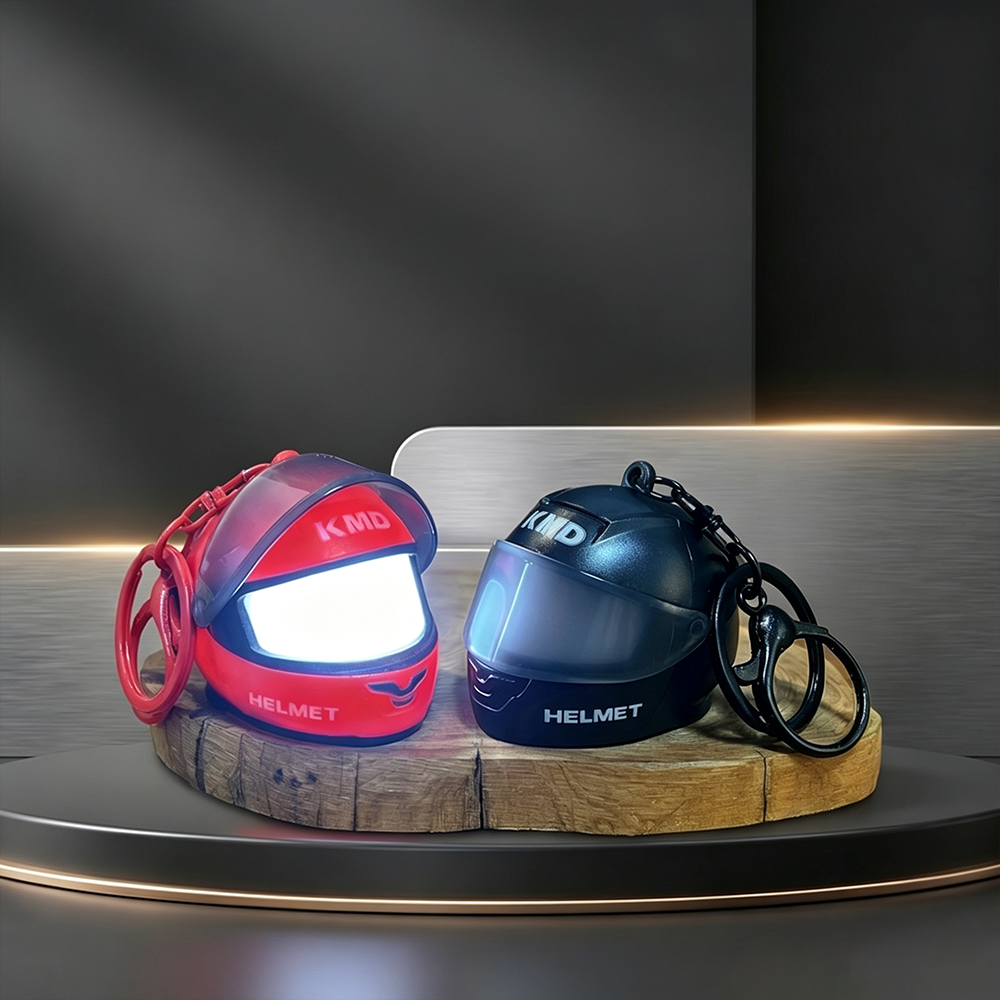 Light-Up Colorful Motorcycle Helmet Keychain Glows With Led Lights Unique And Creative Gift Suitable For Hanging On Bags Gift For Friends