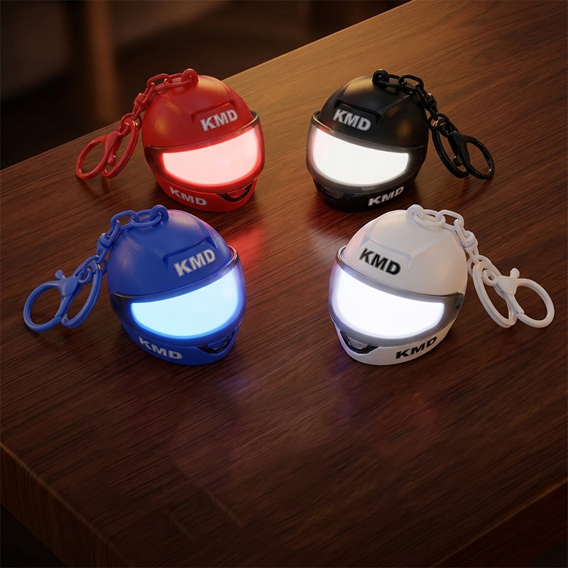 Light-Up Colorful Motorcycle Helmet Keychain Glows With Led Lights Unique And Creative Gift Suitable For Hanging On Bags Gift For Friends