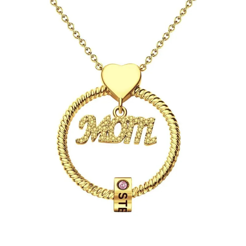 Custom Engraved Necklace Birthstone Necklace Mother's Love Necklace Best Gift For The Greatest Mother