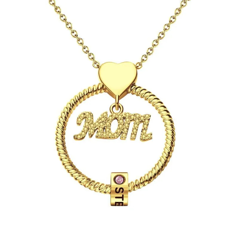 Custom Engraved Necklace Birthstone Necklace Mother's Love Necklace Best Gift For The Greatest Mother