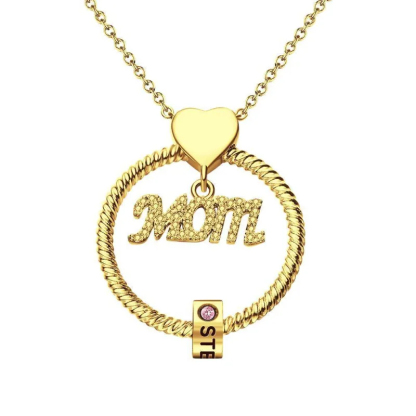 Custom Engraved Necklace Birthstone Necklace Mother's Love Necklace Best Gift For The Greatest Mother