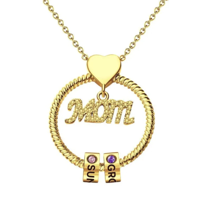 Custom Engraved Necklace Birthstone Necklace Mother's Love Necklace Best Gift For The Greatest Mother