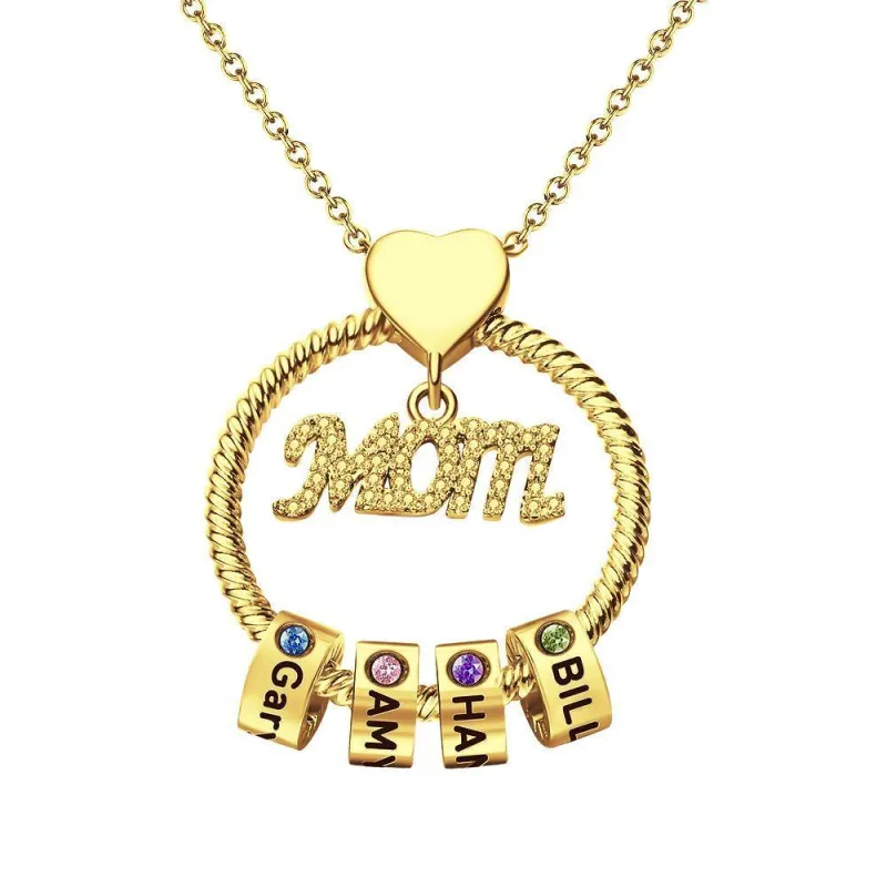 Custom Engraved Necklace Birthstone Necklace Mother's Love Necklace Best Gift For The Greatest Mother