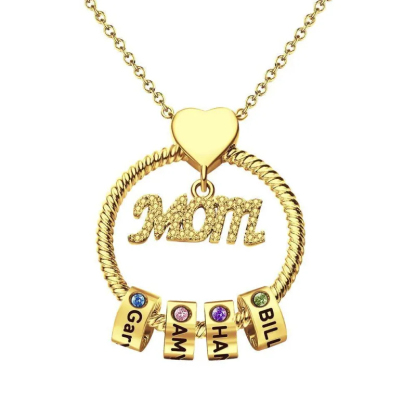 Custom Engraved Necklace Birthstone Necklace Mother's Love Necklace Best Gift For The Greatest Mother