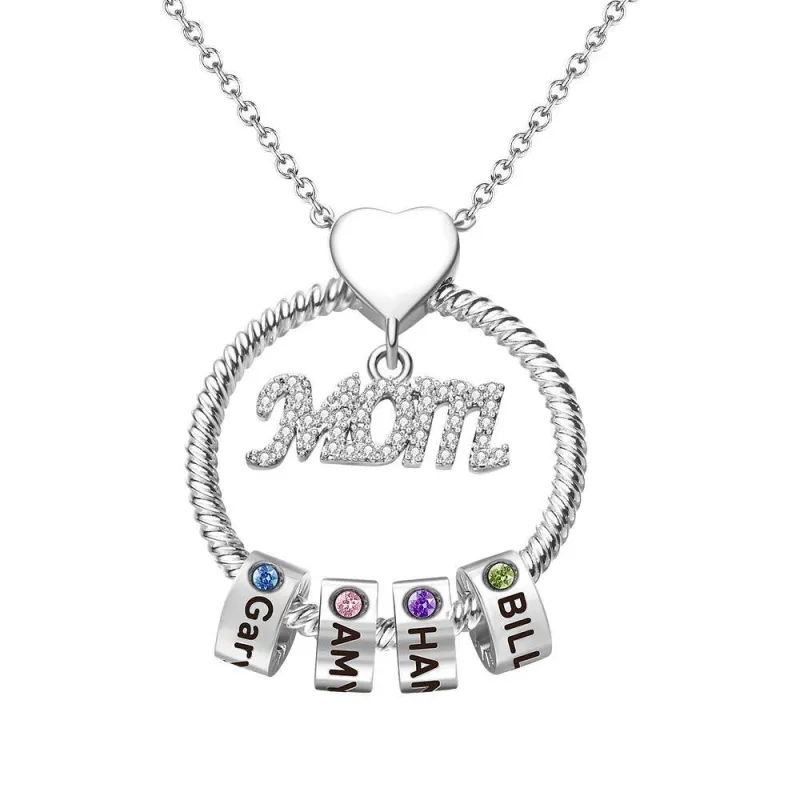 Custom Engraved Necklace Birthstone Necklace Mother's Love Necklace Best Gift For The Greatest Mother