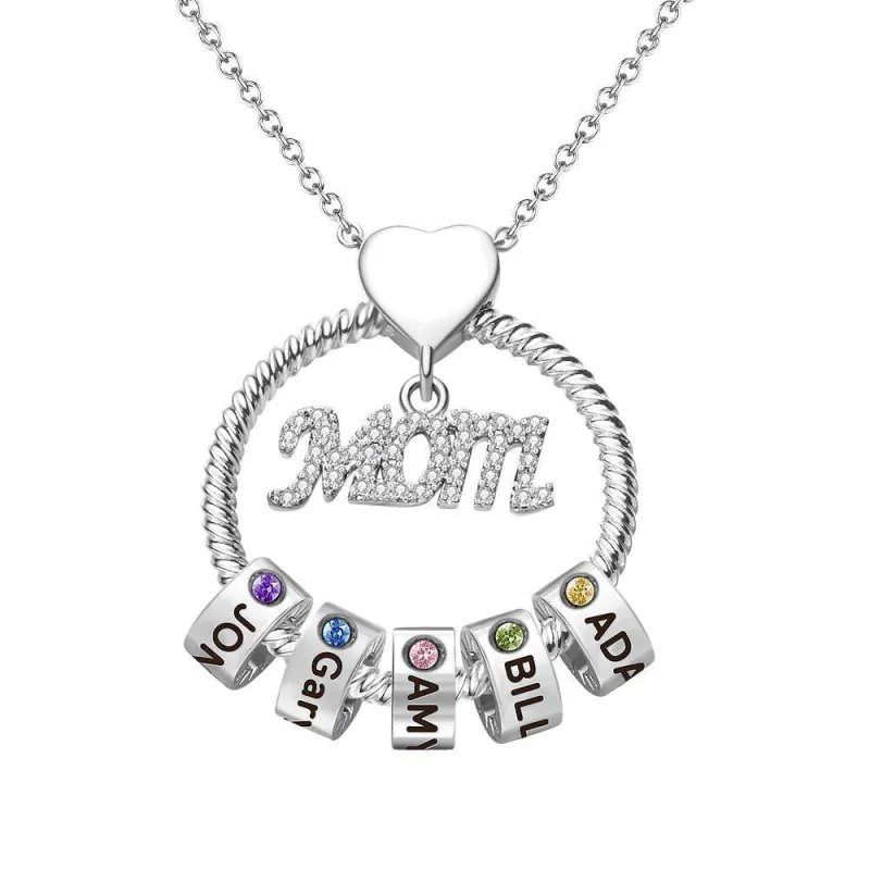 Custom Engraved Necklace Birthstone Necklace Mother's Love Necklace Best Gift For The Greatest Mother