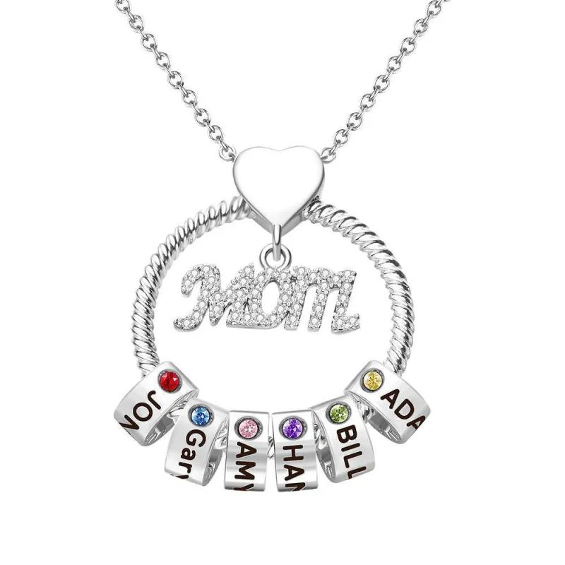 Custom Engraved Necklace Birthstone Necklace Mother's Love Necklace Best Gift For The Greatest Mother