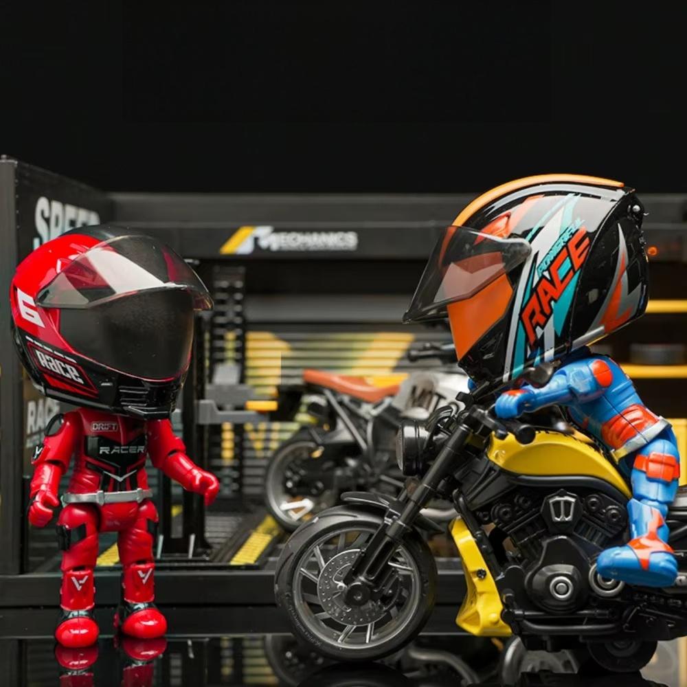 Transforming Motorcycle Action Figure Collectible Rider Toy With Movable Joints Standing Poseable Mini Motorbike Figurine Birthday Anniversary Gift For Him