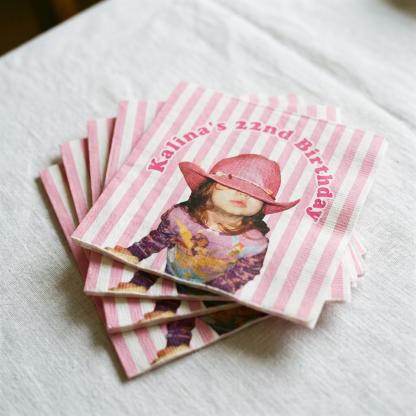 Custom Napkins with Photo - Personalized Napkins for Birthday Party Cocktail Napkins - Birthday Decorations Party Decor