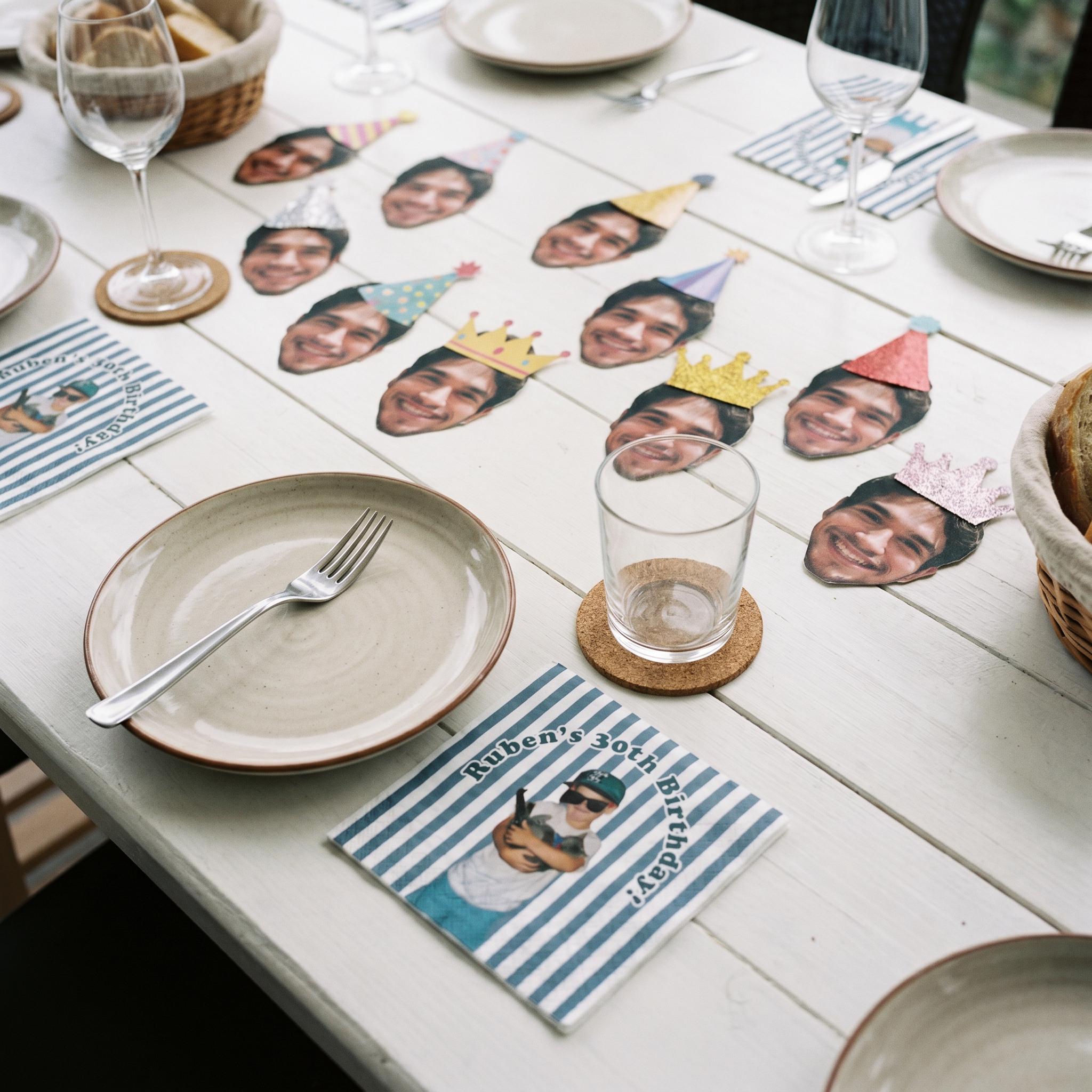 Custom Napkins with Photo - Personalized Napkins for Birthday Party Cocktail Napkins - Birthday Decorations Party Decor