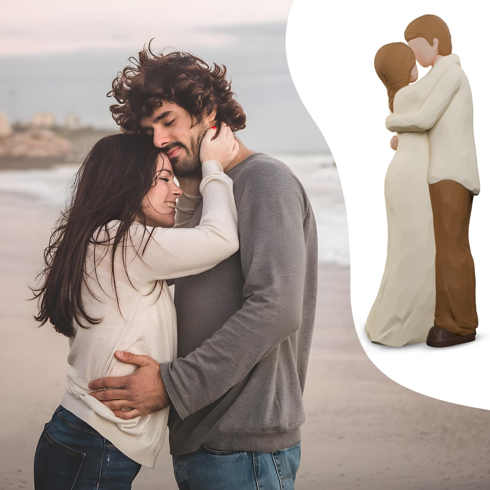 Couple Figurines, Best Wedding Engagement Romantic Gift for Husband Wife, Love Statue Valentine's Day Anniversary Birthday