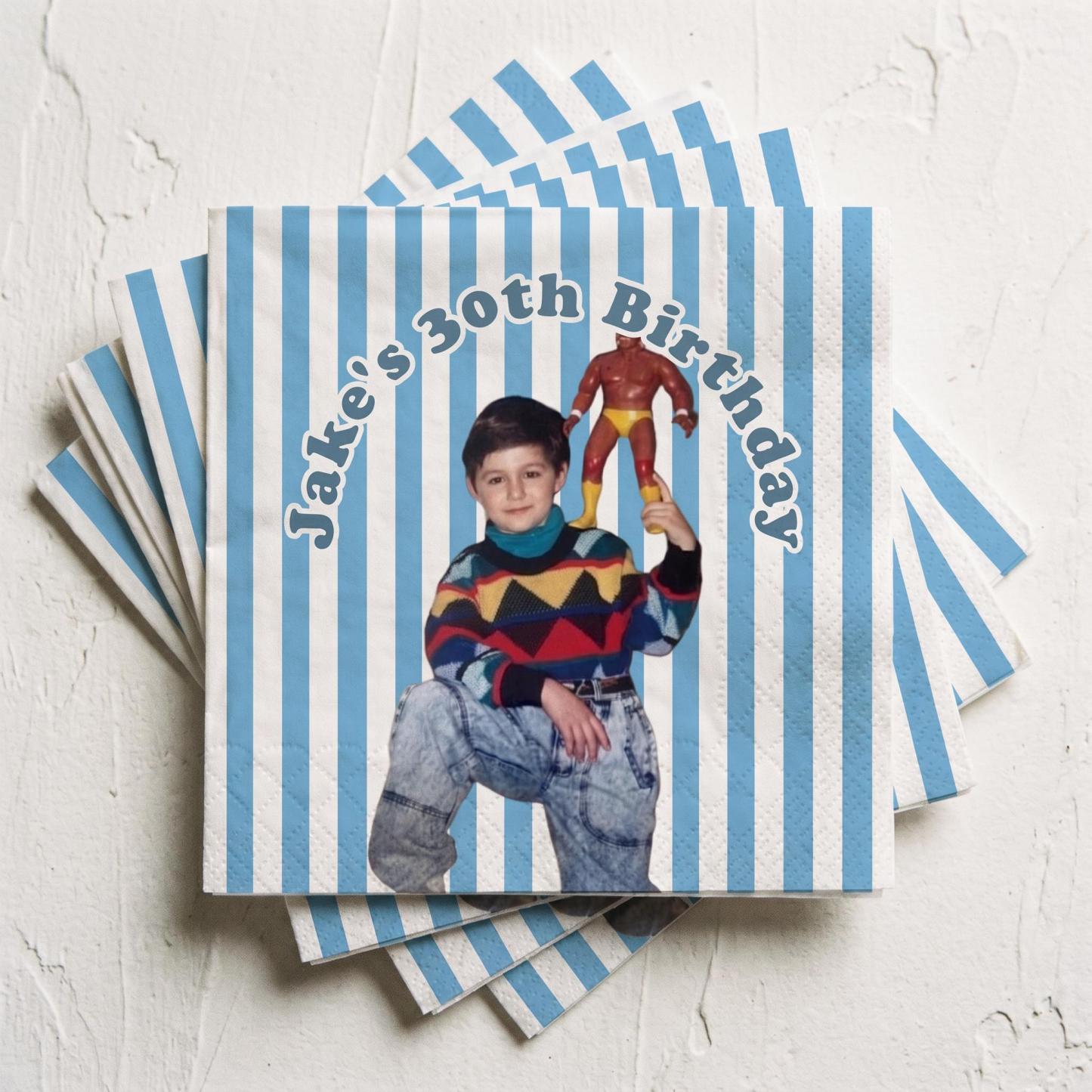 Custom Napkins with Photo - Personalized Napkins for Birthday Party Cocktail Napkins - Birthday Decorations Party Decor