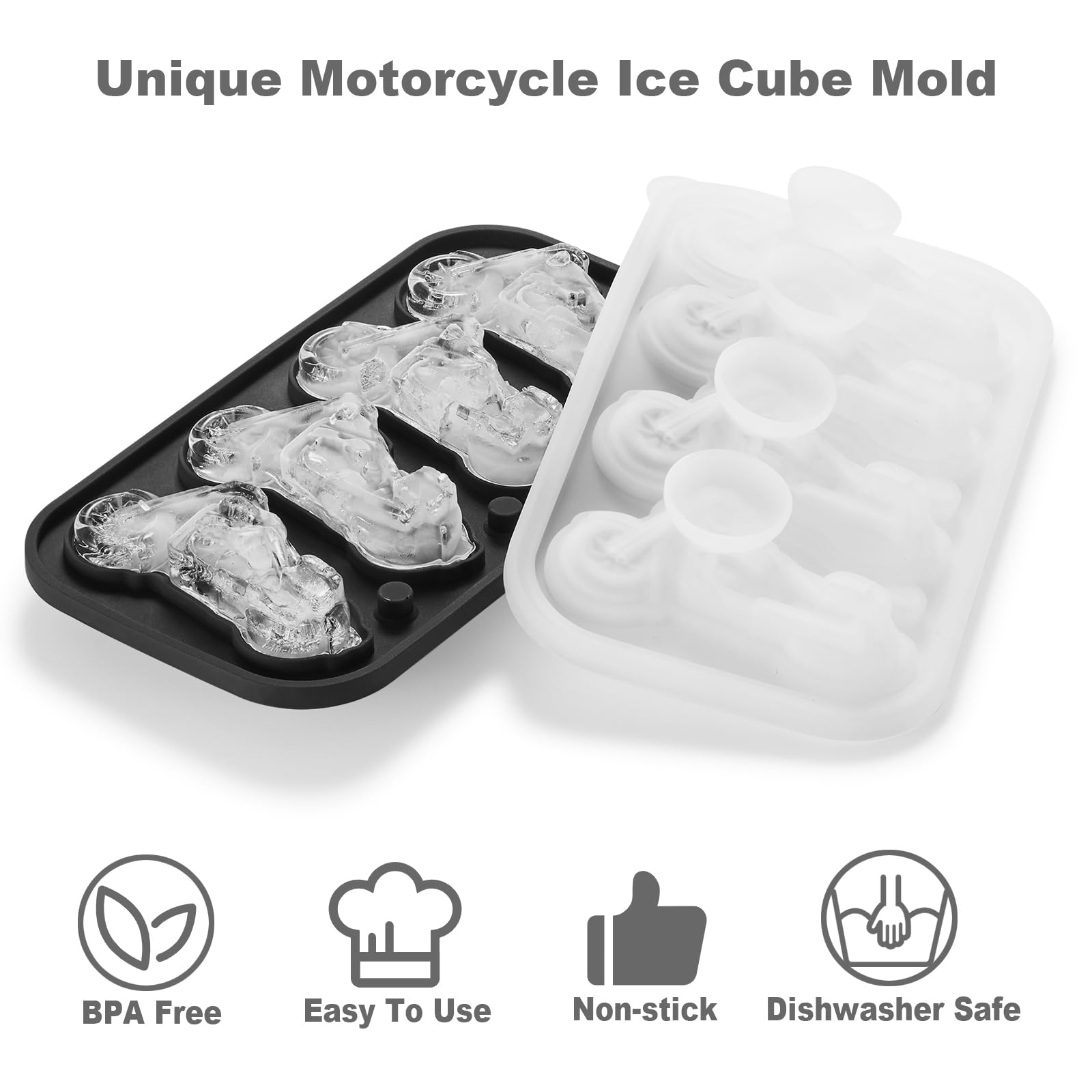 Silicone Soccer Ball Ice Cube Mold Fun Shapes, Novelty Soccer Gifts, 2.2" Large Craft Round Sphere Ice Ball Molds For Game Day, Whiskey, Cocktails, Bourbon