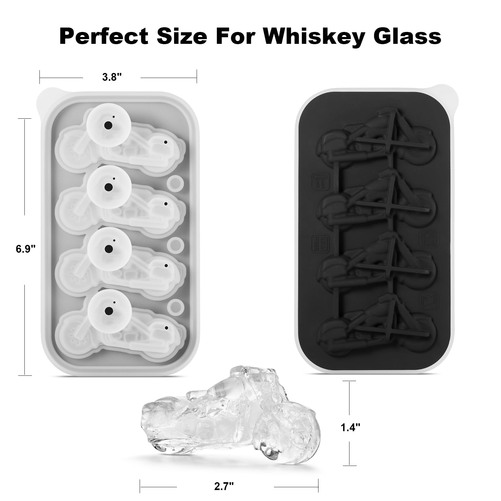 Silicone Soccer Ball Ice Cube Mold Fun Shapes, Novelty Soccer Gifts, 2.2" Large Craft Round Sphere Ice Ball Molds For Game Day, Whiskey, Cocktails, Bourbon
