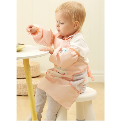 Truskc-Children's Painting Apron 2-11 Years Sleeveless Apron with Sleeves Children's Painting Blouse Waterproof Animal Print