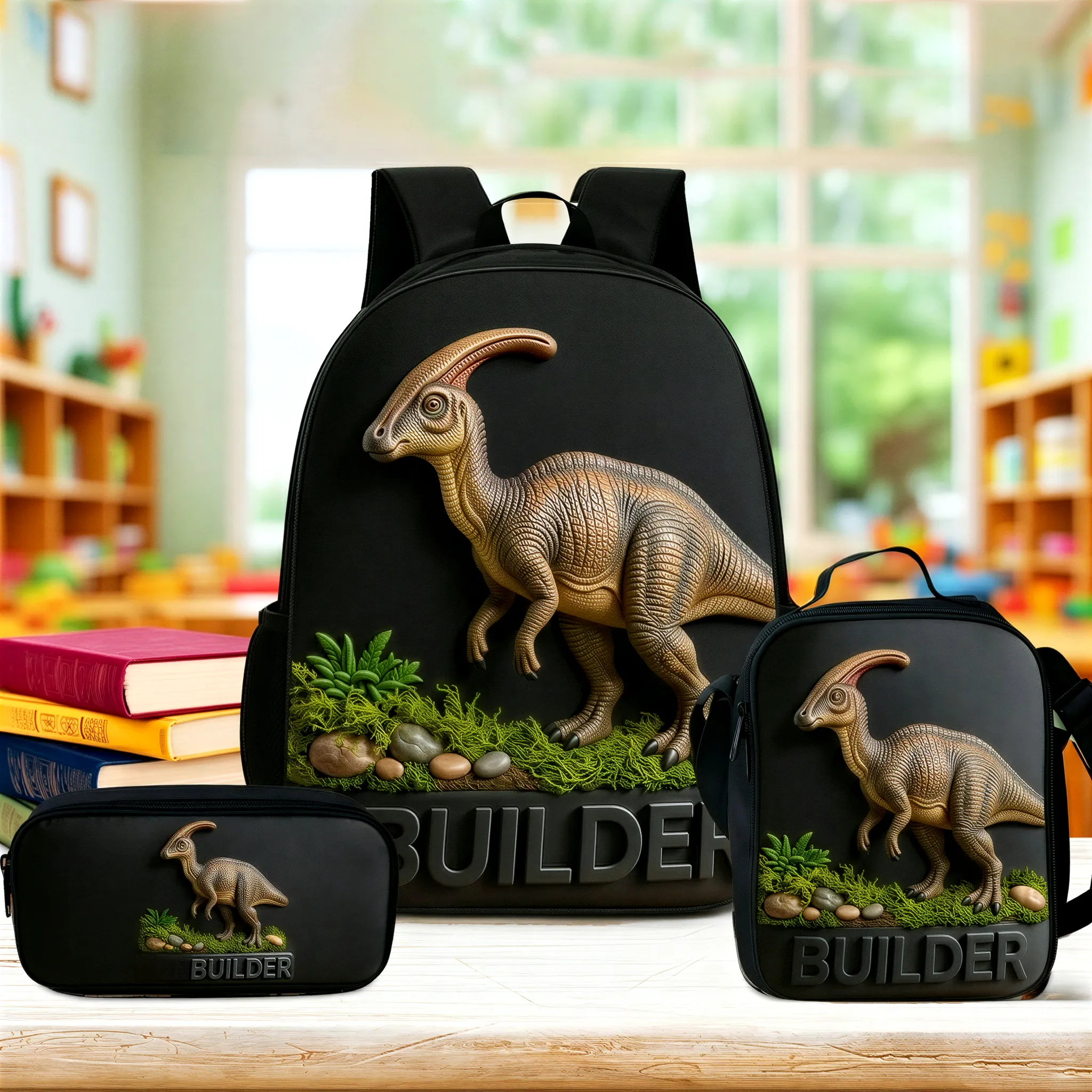 Personalized Kids Dinosaur Backpack Custom Dinosaur Schoolbag For Children