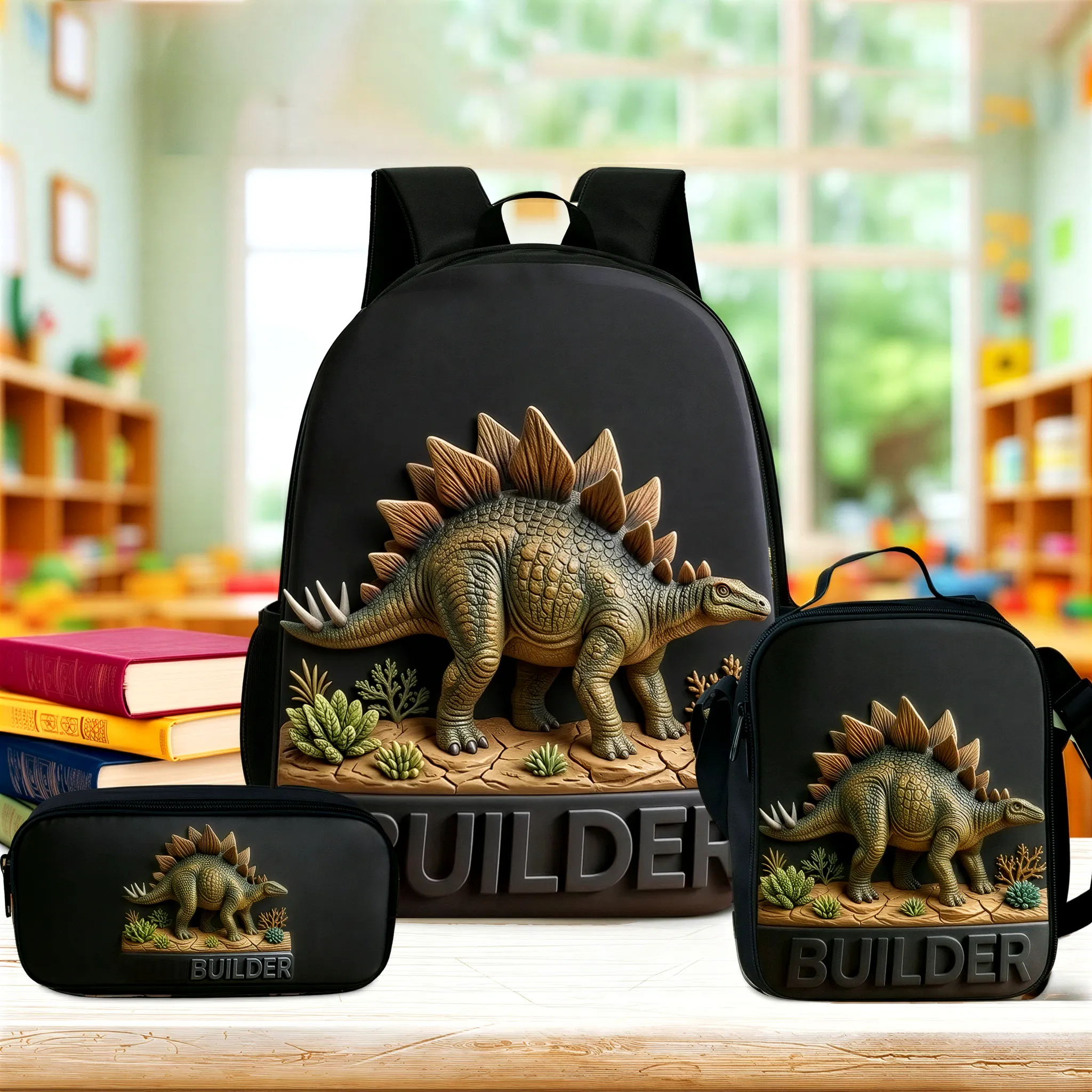 Personalized Kids Dinosaur Backpack Custom Dinosaur Schoolbag For Children