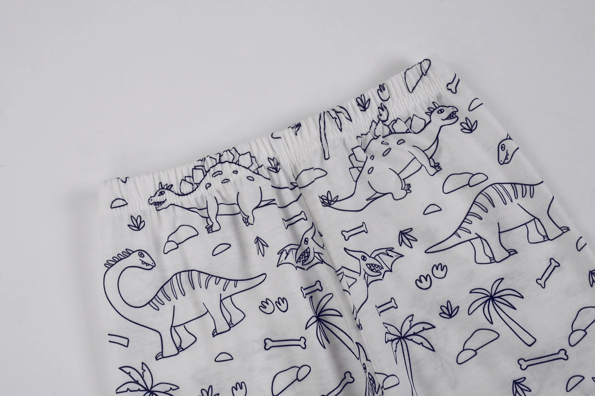 Kids Pajamas Set Coloring DIY Sleepwear Nightwear Boys Girls Cotton Shirt Pants