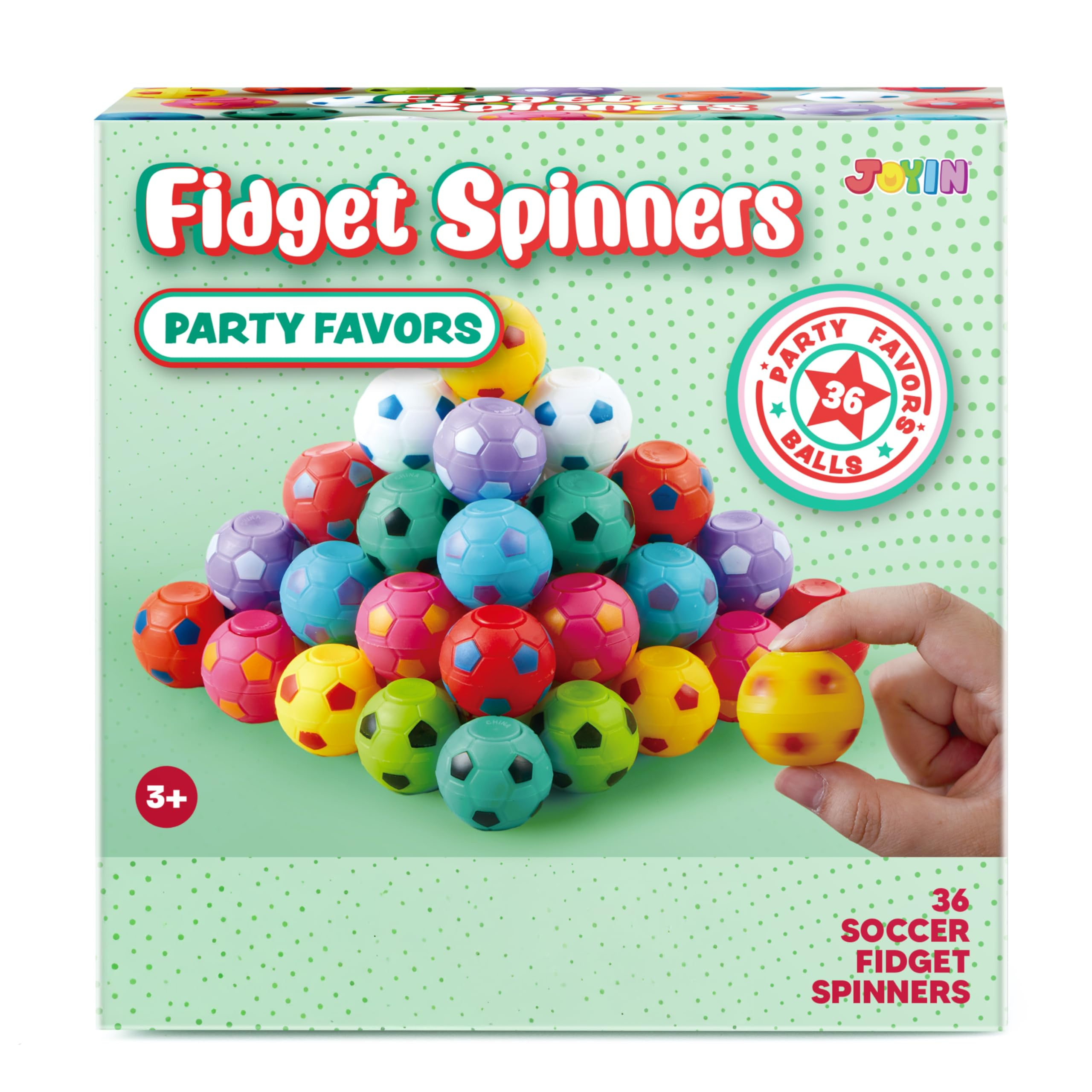 Soccer Fidget Spinners for Kids, Goodie Bag Stuffers for Birthday Party, Soccer Party Favors, Fidget Toys Bulk, Stress Balls, Treasure Box for Classroom
