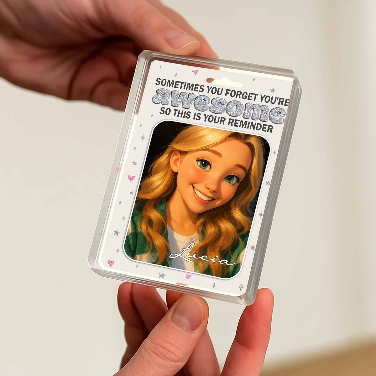 Animated Girl Portrait Personalized Acrylic Plaque Gift For Daughter and Friends - Sometimes You Forget You're Awesome