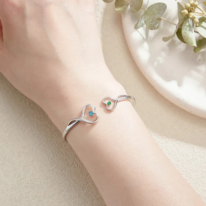 Custom Double Birthstone Mother & Daughter Bracelet Romantic Couple Gift