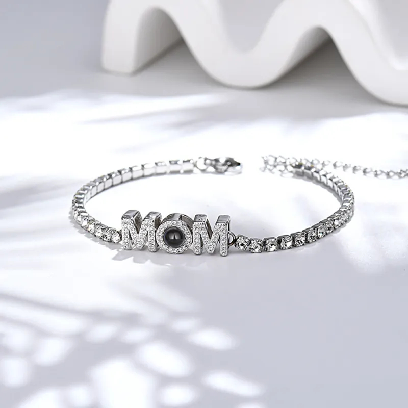Personalized Projection MOM Tennis Bracelet Simple Diamond Mother's Day Gifts