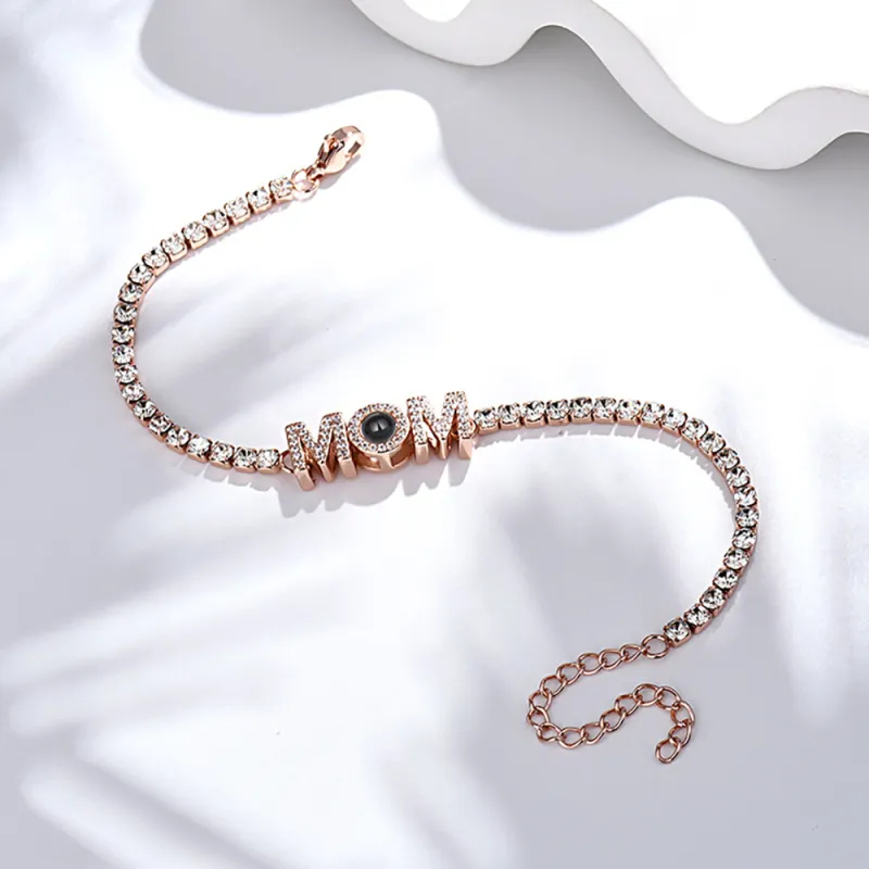 Personalized Projection MOM Tennis Bracelet Simple Diamond Mother's Day Gifts