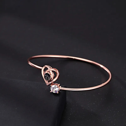 Custom Projection Bracelet Personalized Photo Bracelet Heart Jewelry Mother’s Day Gift for Mom