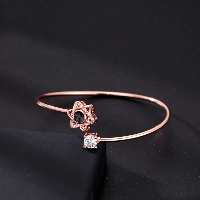 Custom Projection Bracelet Personalized Photo Bracelet Heart Jewelry Mother’s Day Gift for Mom