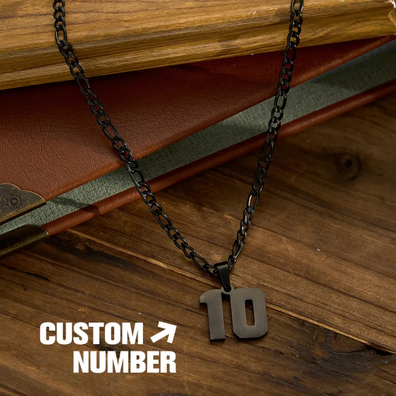Custom Men's Number Necklace Stainless Steel Sports Pendant for Athletes & Football Lovers Personalized Player Jewelry Gift