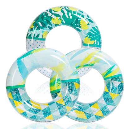 3 Pack Pool Floats, Pool Tube for Kids Swim Rings Inflatable Tubes, Unicorn Sea Animal Tubes Floatie Ring Water Toys for Swimming, Summer Beach Party