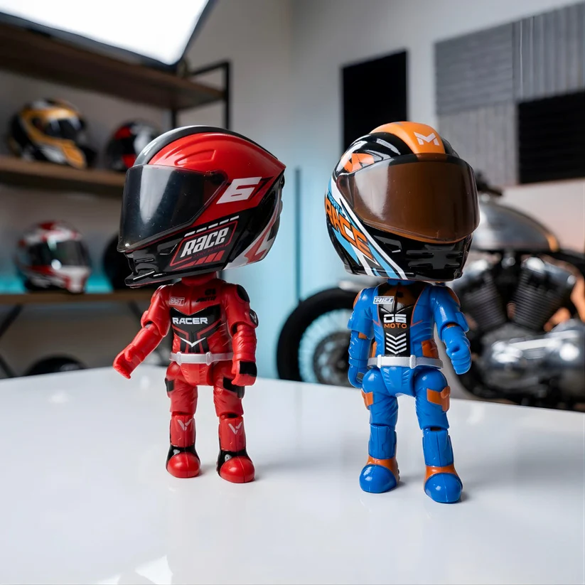 Transforming Motorcycle Action Figure Collectible Rider Toy With Movable Joints Standing Poseable Mini Motorbike Figurine Birthday Anniversary Gift For Him